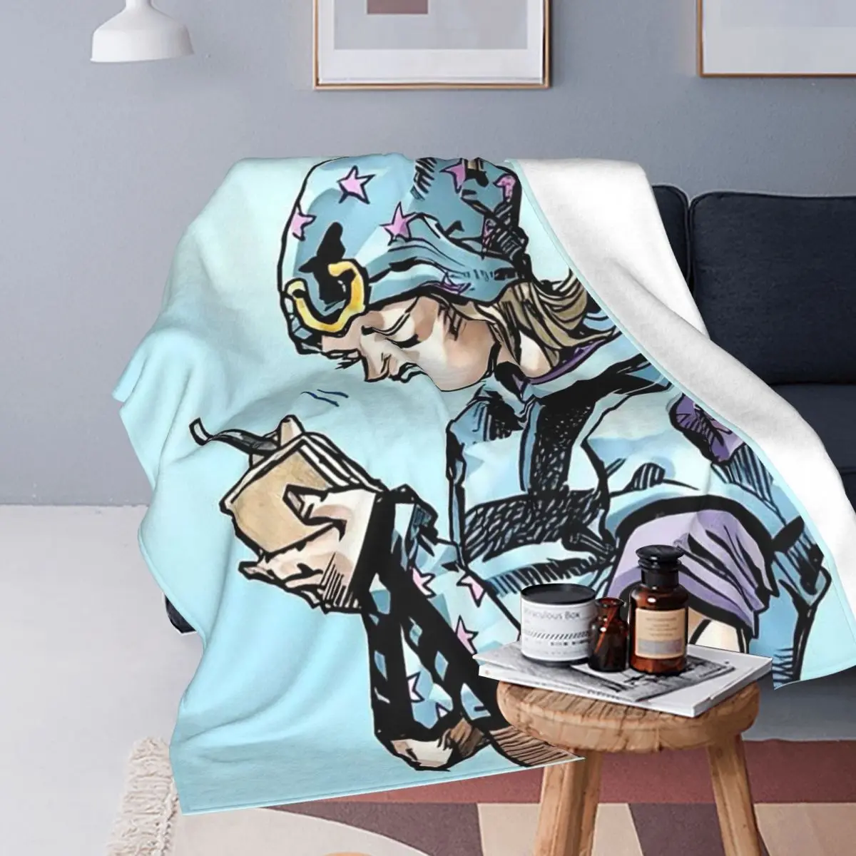 Anime Johnny Joestar JoJo's Bizarre Adventure Blanket Soft Warm Flannel Throw Blanket Bedspread for Bed Travel Home Couch