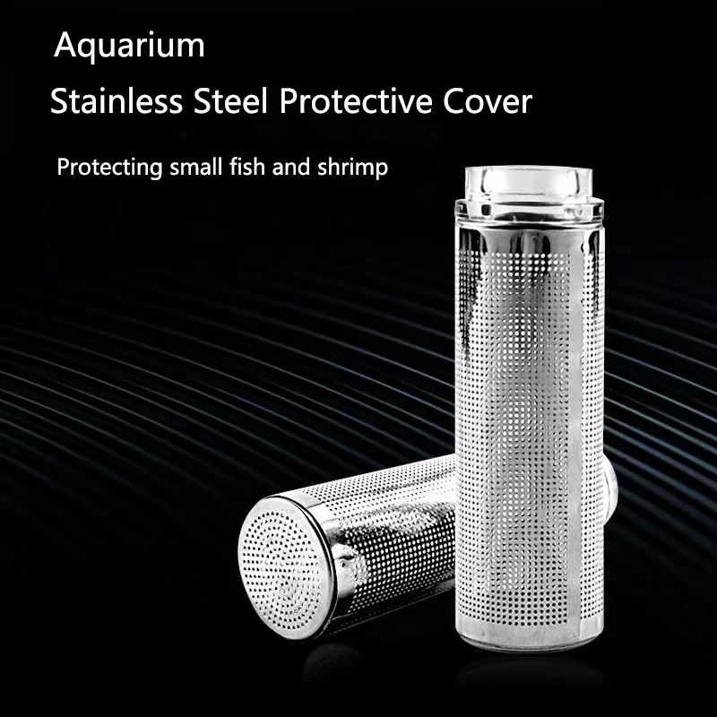 Edelstahl Aquarium Stahl Filter Einlass Hülse Mesh Garnelen Netze Spezielle Garnelen Zylinder Filter Inflow Einlass Schützen Zubehör