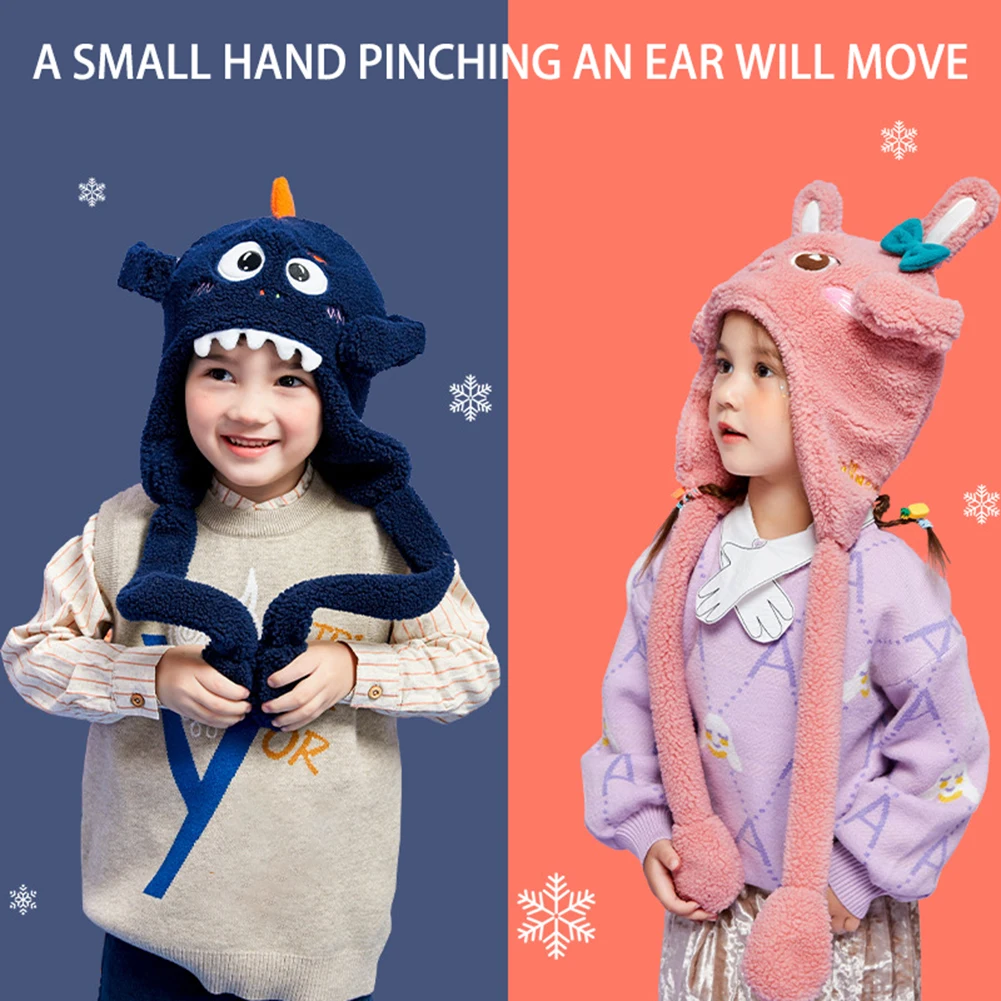 Cartoon Dinosaur/Rabbits/Deer Ears Moving Hat Personalized Skin-Friendly Hat For Outdoor Activities