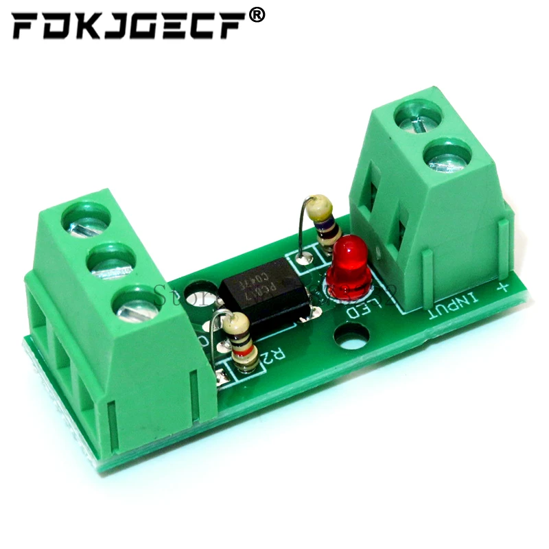 1 Channel Way Optocoupler Isolation Module PC817 EL817 3V-5V 12V 24V Photoelectric Isolator Rail Holder PLC Drive Motor Board