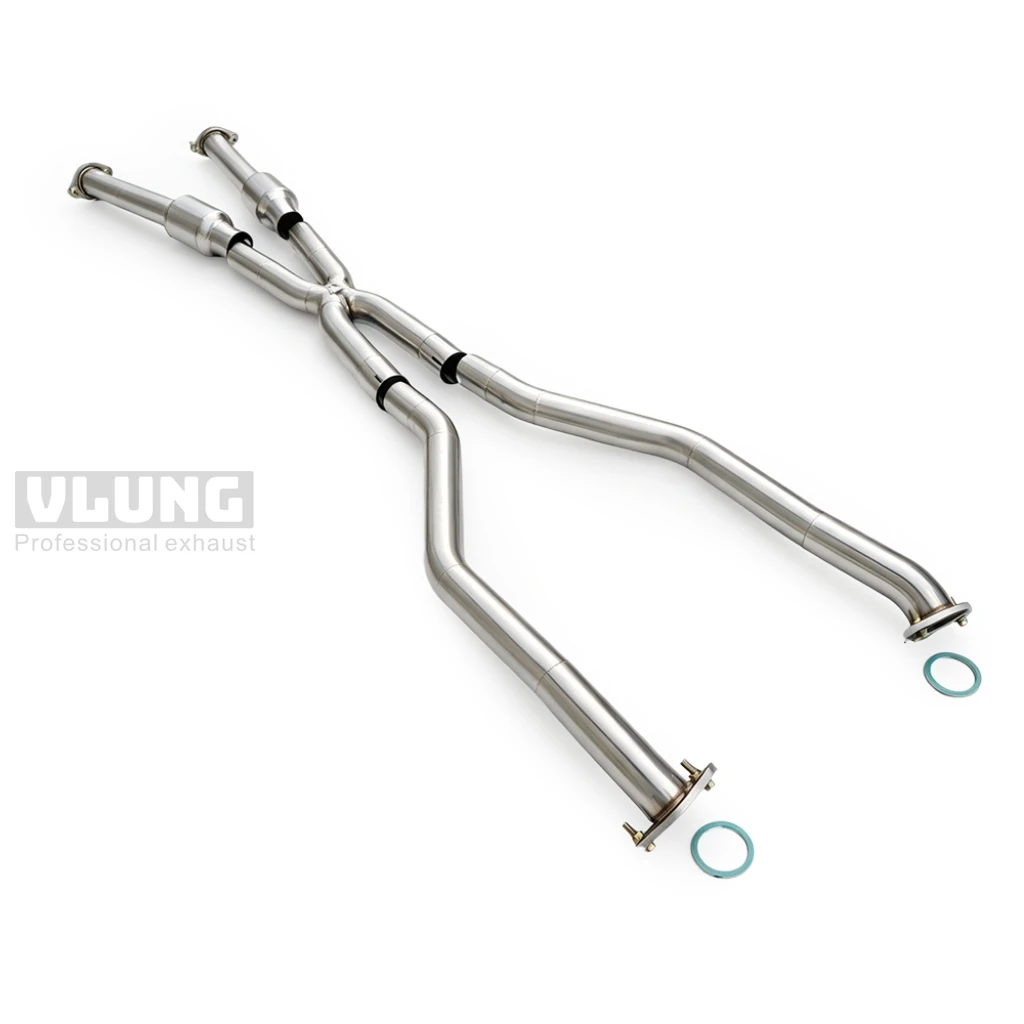 Stainless Steel Exhaust Mid Section With Resonator Xtube For Lexus LC500 / LC500H 3.5L 5.0L 2017+ High Performance Mid Exhaust