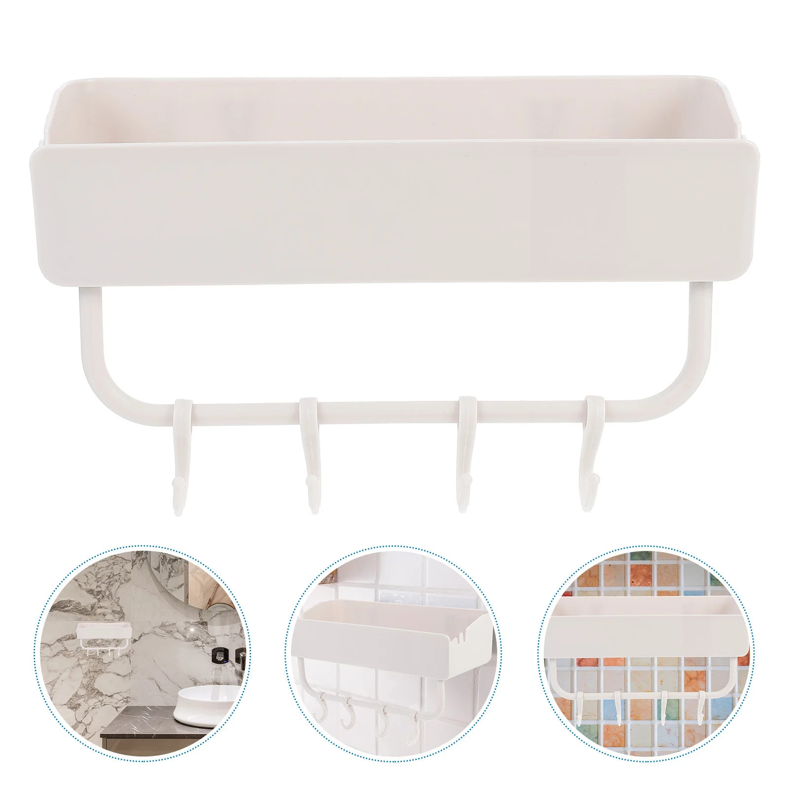 

1Pc Cabinet Hanging Storage Rack Kitchen Punch Free Sponge Soap Holder Towel Storage Organizer