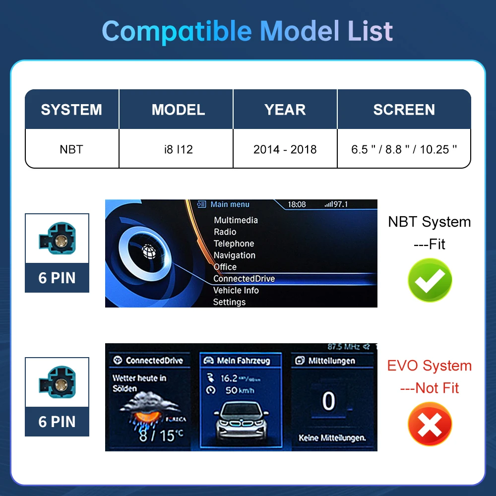 Road Top Wireless Carplay Decoder Interface For BMW i8 I12 NBT System 2014-2018 With AirPlay Mirror Link Car Play Android Auto