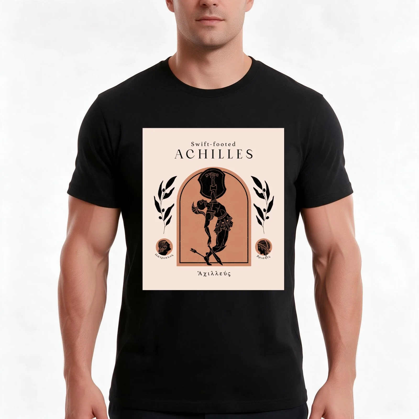 Swift-footed Achilles T-Shirt, Summer Casual Cotton Tee, Oversized Streetwear Tops, Vintage Graphic Print, Unisex Men Women
