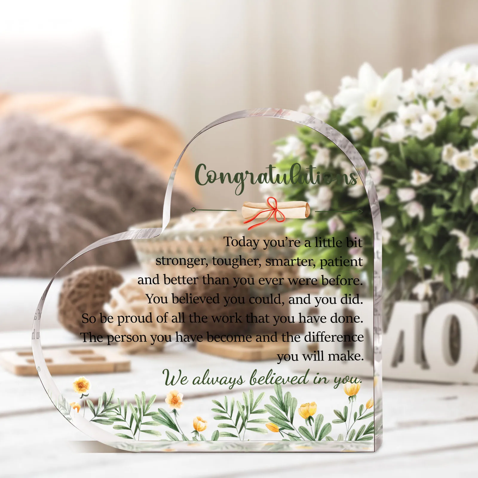 2D Acrylic Graduation Gift, Inspirational Certificate Holder for Women Girls, College Award Keepsake
