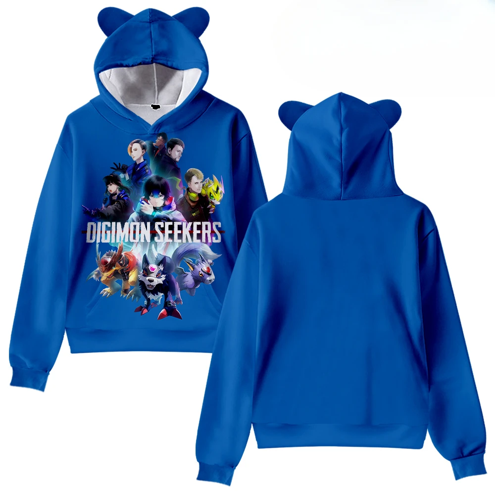 Digimon Seekers 3D Print Oversized Hoodie Women Men Harajuku Sweatshirt Streetwear Hip Hop Kawaii Cat Ear Pullover Hooded Jacket