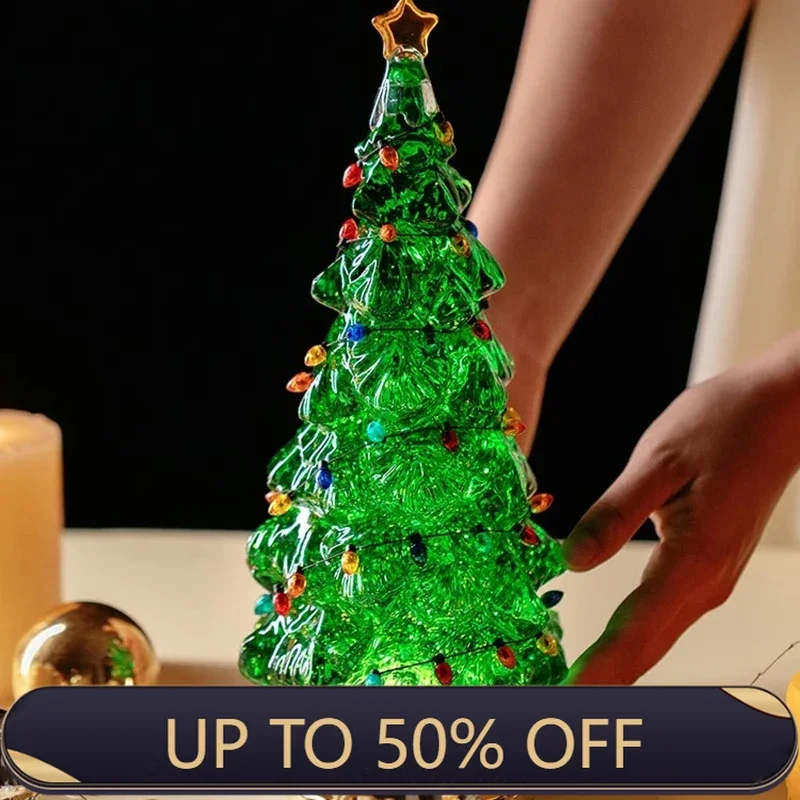 Lantern Tree Music Box Ornament Christmas Tree Tabletop Porch Ornament Snow Music Box Children Gift Ornament Home Decoration