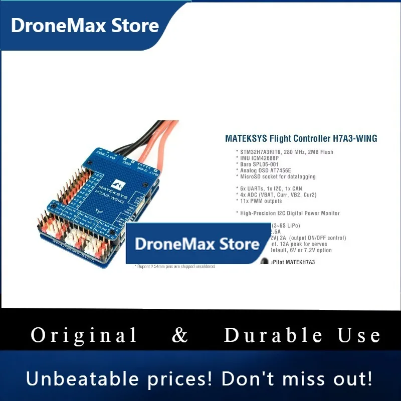 DroMaMATEK Mateksys Flight Controller H7A3-WING STM32H7A3RIT6 ICM42688P 3-8S Built-in OSD For RC Multirotor Airplane Fixed-Wing
