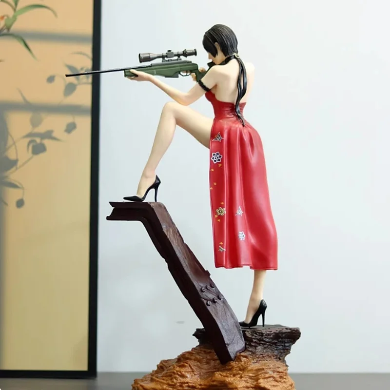 33cm Anime Resident Evil Action Figure PVC Model Statue Ada Wong & Scott Kennedy Zombie Hunters with Leather Jackets