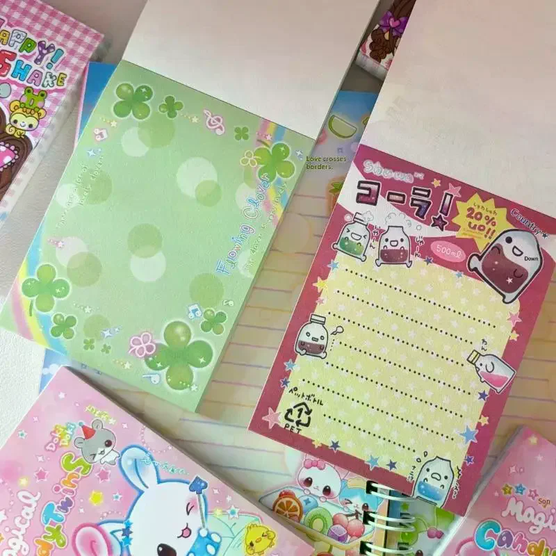 70Sheets Cute Retro Japanese-style Girl Rabbit No Sticky Scrapbooking Memo Pads Message Paper Journal Notepad School Stationery