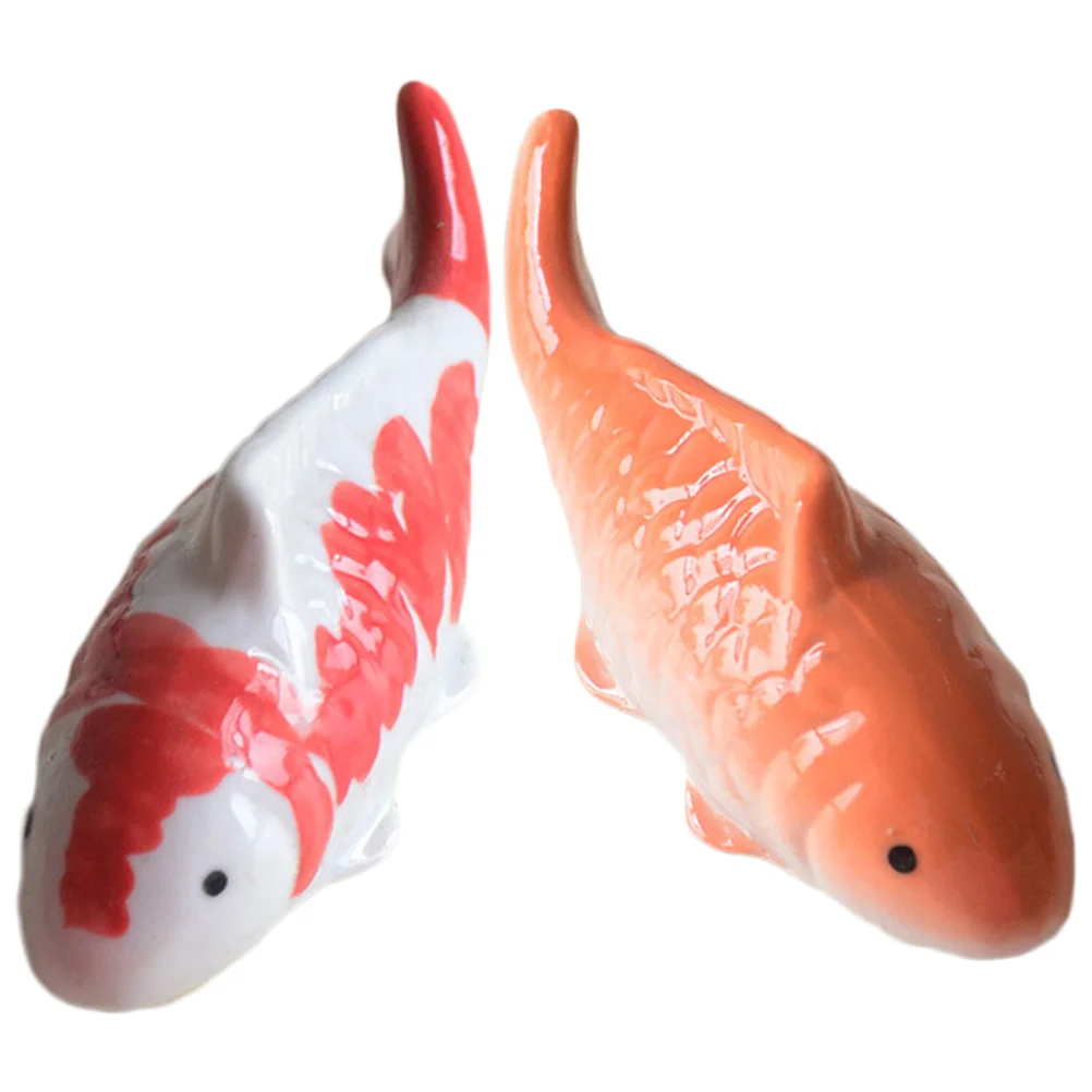 

2 Pcs Aquarium Fish Figurine Tank Bathtub Ornaments Decorative Toy Room Miss Floating