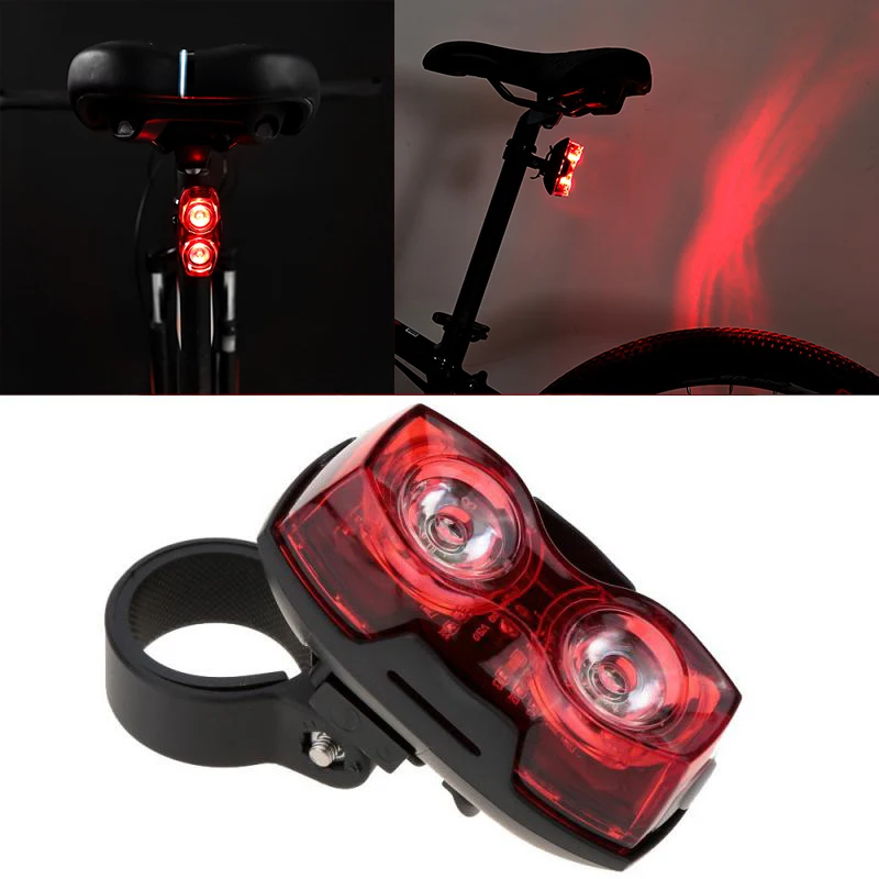 

2 LED 400LM Bicycle Rear Light Bike Light Waterproof AAA Batteries Mtb Taillight Seapost Tail Lamp Bike Accessories