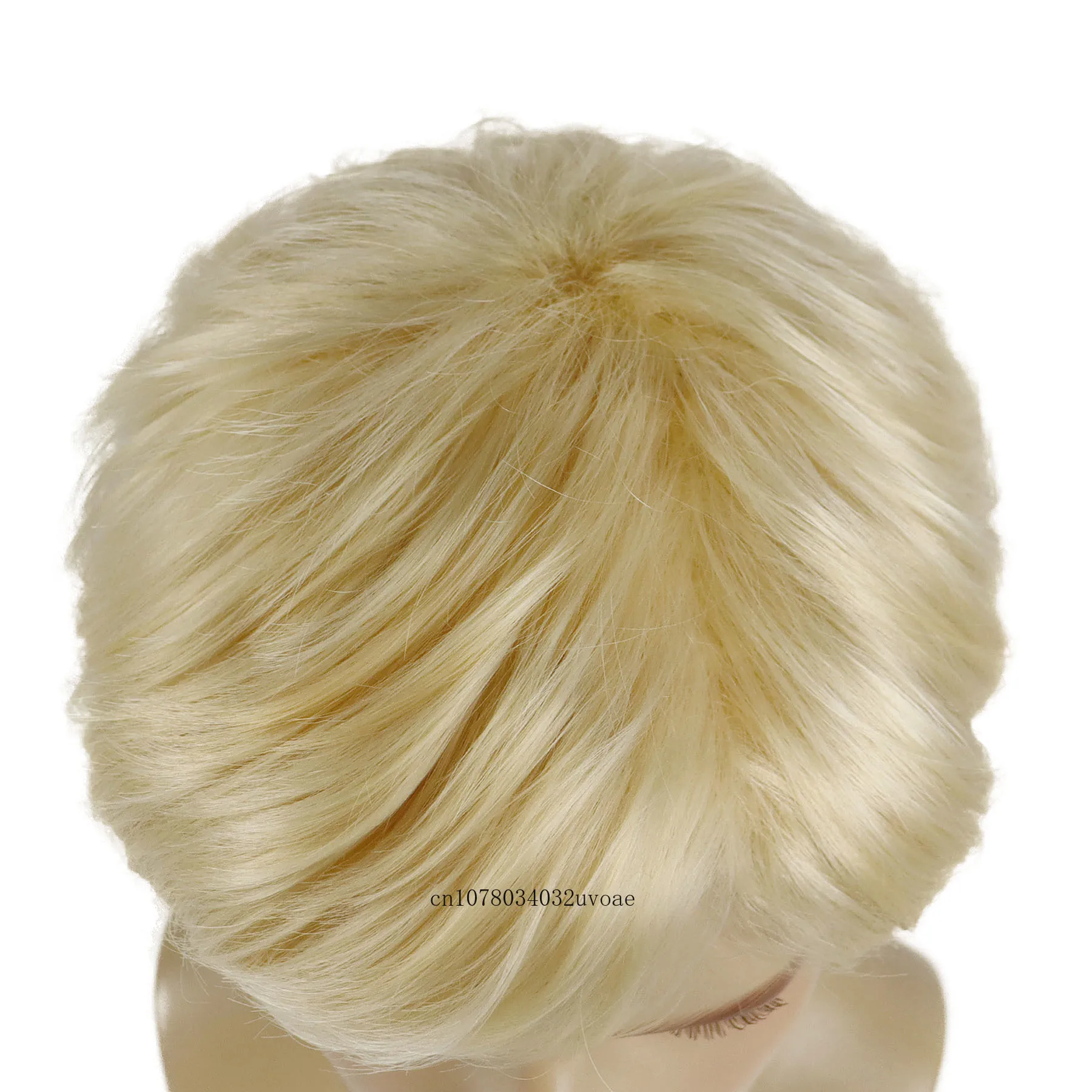Synthetic Hair Male Wigs Blonde Short Haircuts with Bangs Wig Natural Hairstyle Golden Straight Hair Replacement Wig Cosplay image 4
