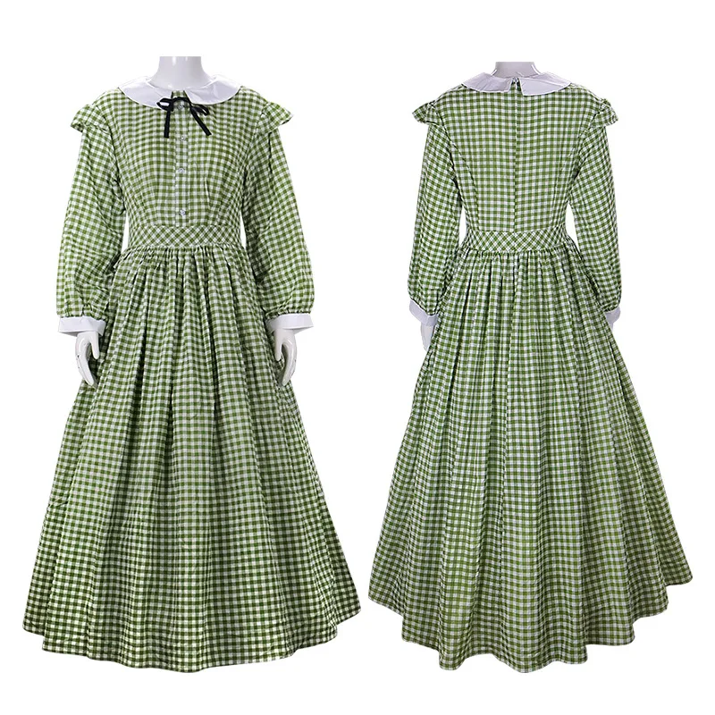 

1860s Civil War Dress for Women Victorian Plaid Dress Ball Gown Renaissance Historical Period Dress Vintage Swing Skirt