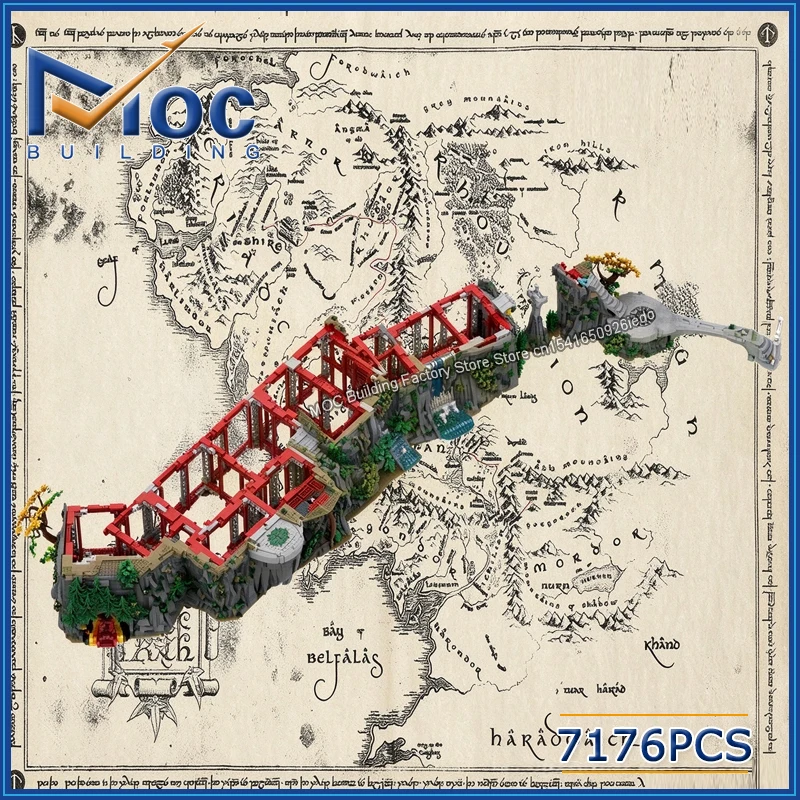 MOC Building Blocks Classic Movie Scene Elven Valley Mountain Base Expand Model DIY Assemble Bricks Toys Collection Display Gift