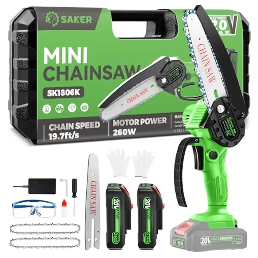 Mini Chainsaw 6 Inch Cordless Electric Chain Saw Powerful Motor Portable Safe Operation Strong Dynamic System Silent Operation