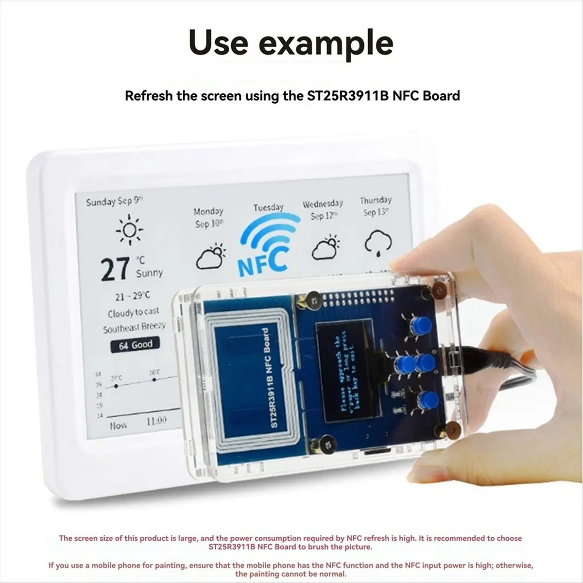 A137Z 7.5inch -Powered E-Paper Display No Battery Required, Wireless Power & Data Transfer for Dynamic Information Display Relia