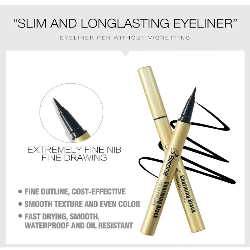 Eyeliner liquide noir Super imperméable, longue durée, facile à porter, outil cosmétique de maquillage pour les yeux