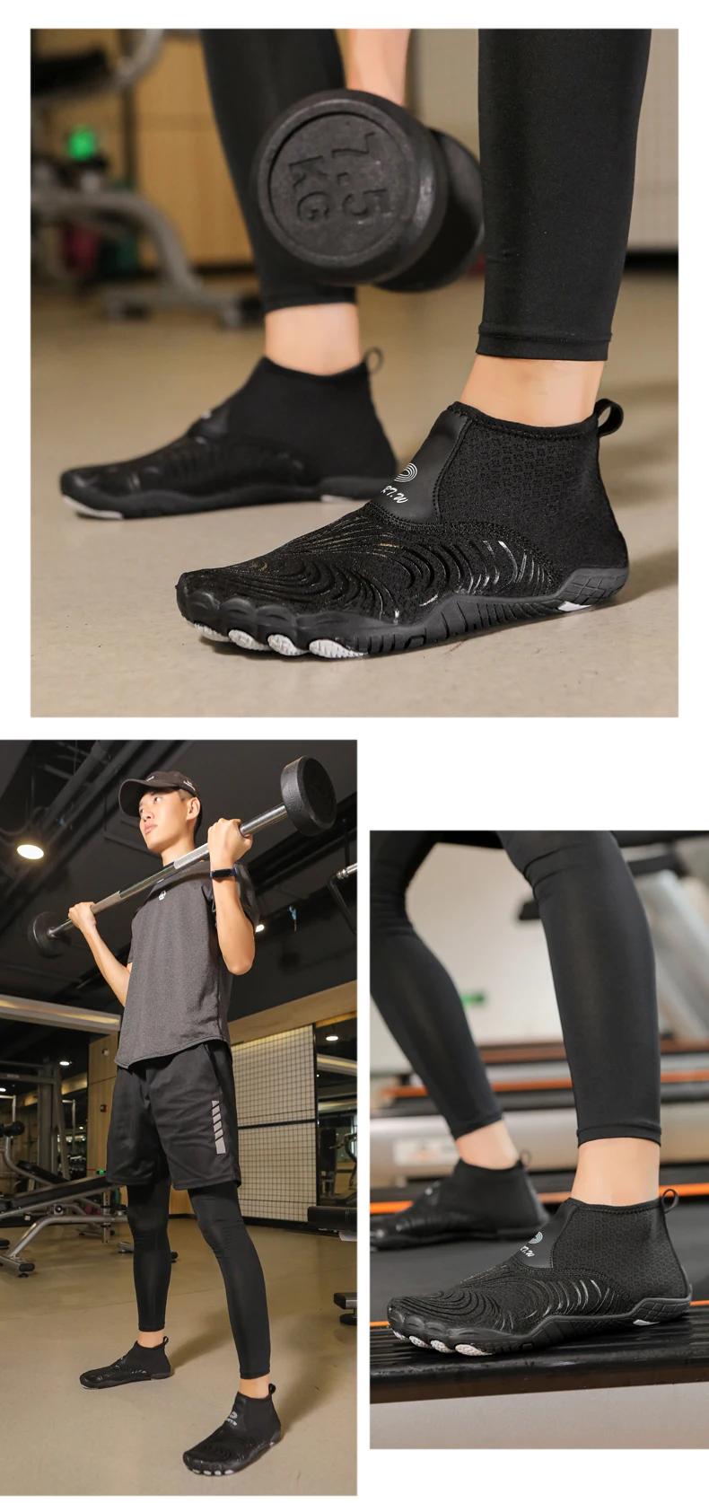 EOCENE High-Top Wasserschuhe für Tauchen, Indoor-Springseiltraining, Yoga, Barfuß-Schwimmen, Strand, Schnorcheln, Surfen, Fitness, Schnittschutz – Detail 18