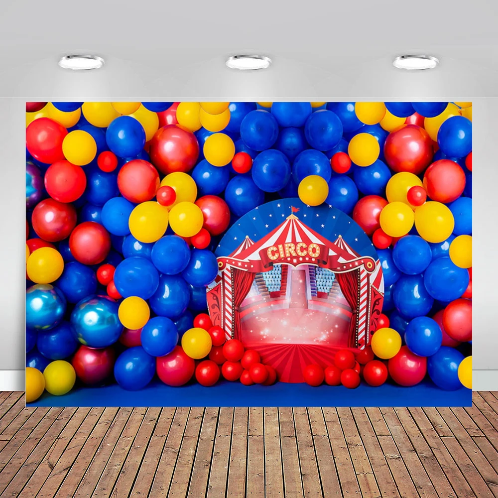 

1st Birthday Circus Backdrops Photography Baby Shower Portrait Photographic Background Party Decor Banner Photo Studio Photocall