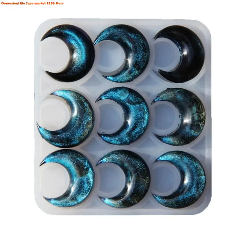 Geometric Earring Pendant Silicone Mold Moon Epoxy Resin Mould For DIY Ornaments Keychain Necklace Charms Epoxy Resin Crafts