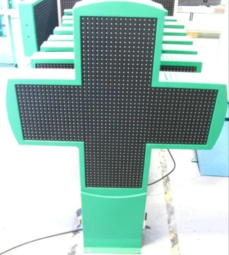 

Full Color Light Emitting Diode Pharmacy Cross Logo 800mm Waterproof Outdoor Green Light Emitting Diode Pharmacy Cross Display