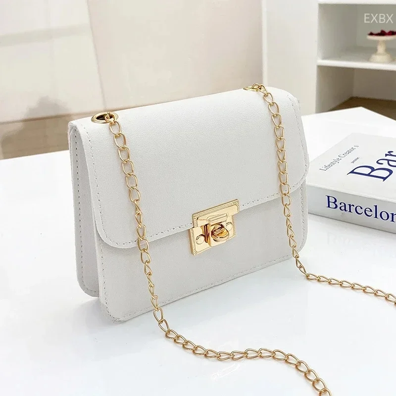 Women Designer Bags All-match Chain Shoulder Bag Solid Color Mini Flap Bag Messenger Crossbody Bag Clutch Purses and Handbags