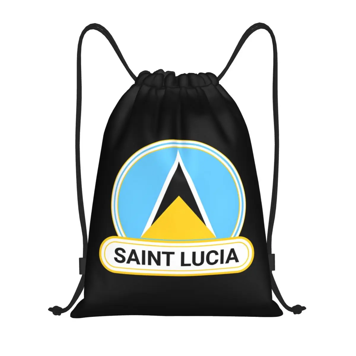 

Custom Classic Saint Lucia Flag Drawstring Bags Men Women Lightweight Sports Gym Storage Backpack