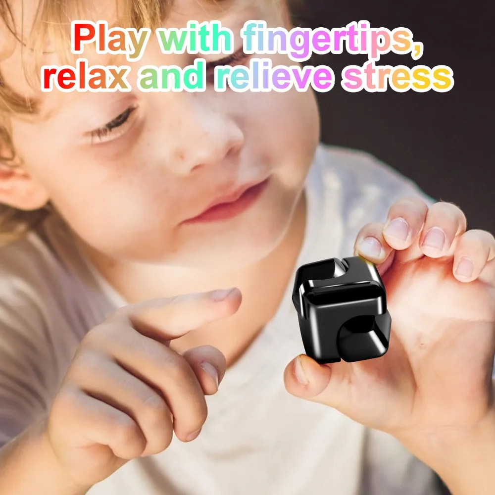 Metal Square Fidget Spinner Antistress EDC Fingertip Toys Stress Relief Hand Magnetic Spinning Top Anti-Anxiety Spiner Kids Toys