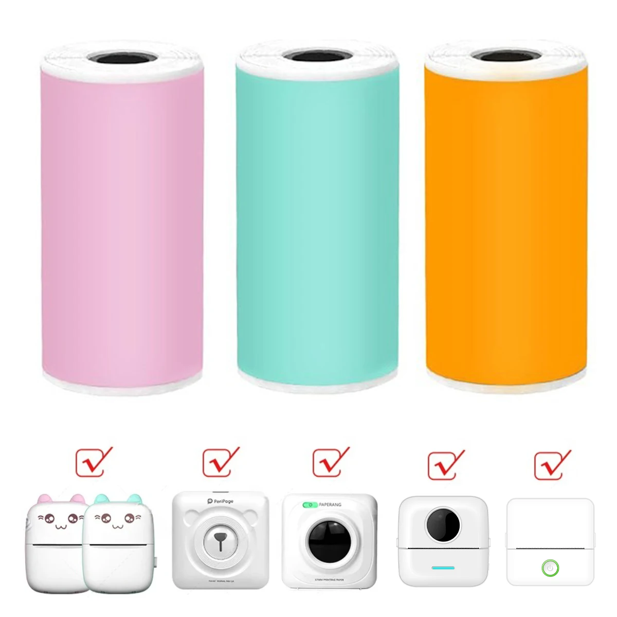 Thermal Printer Paper Color Self-Adhesive 57X30mm Mini Printing Paper Rolls Printable Sticker For P1 Printer PeriPage A6 Printer