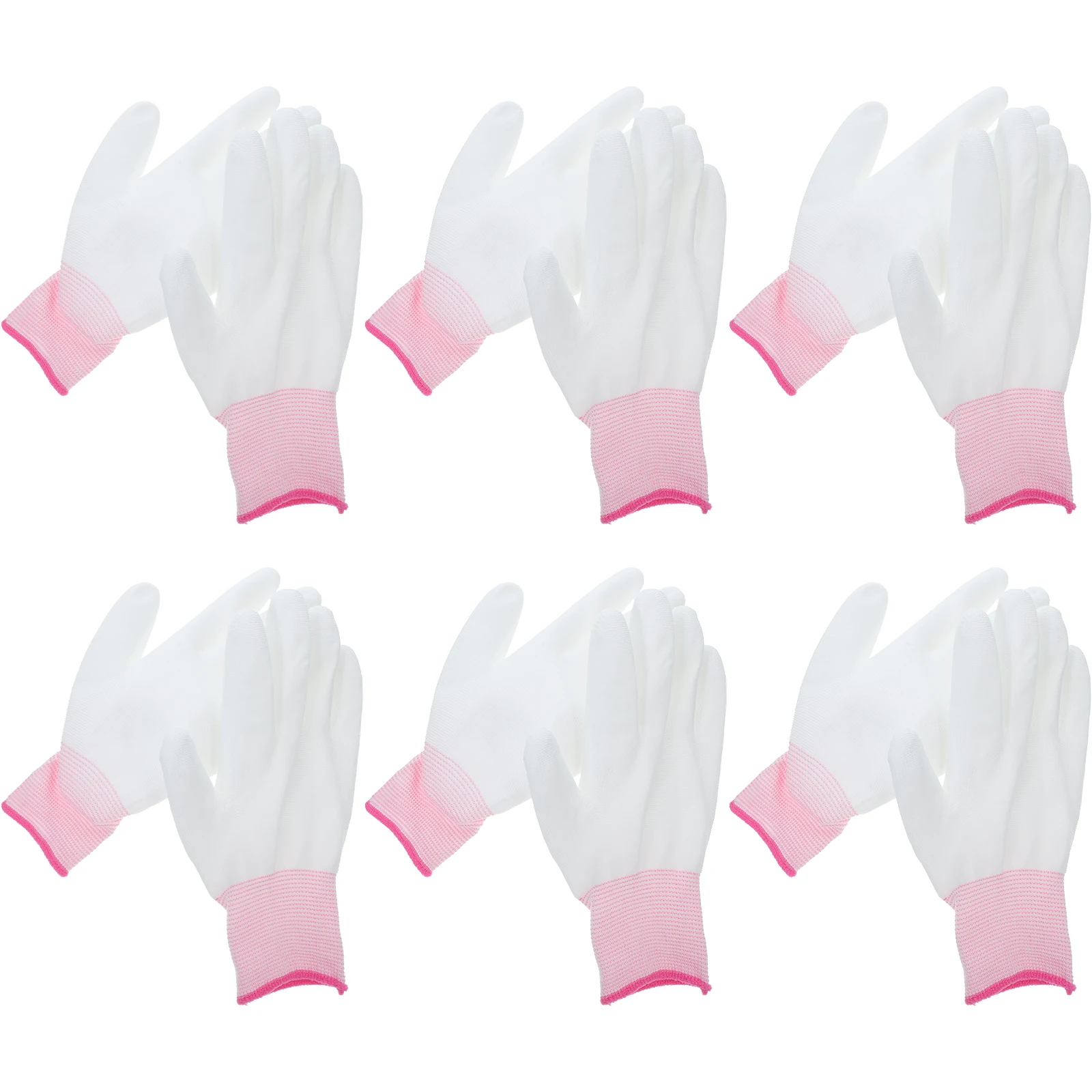 

12pcs Pu Coated Nylon Antistatic Reusable Safety Work Gloves For Electricians Electronics Repair Construction Gardening Dust