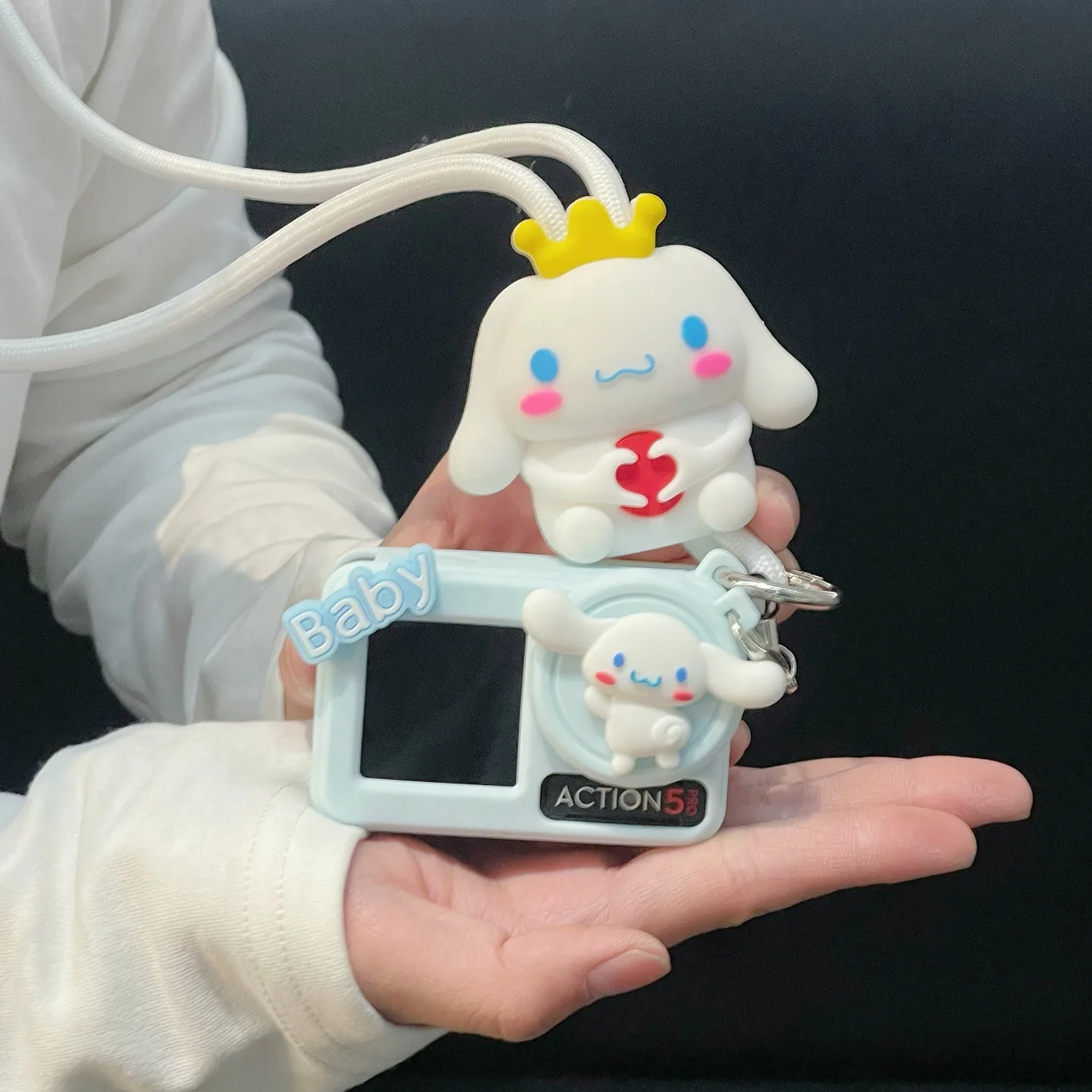 DJI 오즈모 액션 6 5 프로 4 3 케이스 귀여운 산리오 시나모롤 헬로키티 분실방지 스트랩 스포츠 카메라 보호 실리콘 커버 썸네일 3