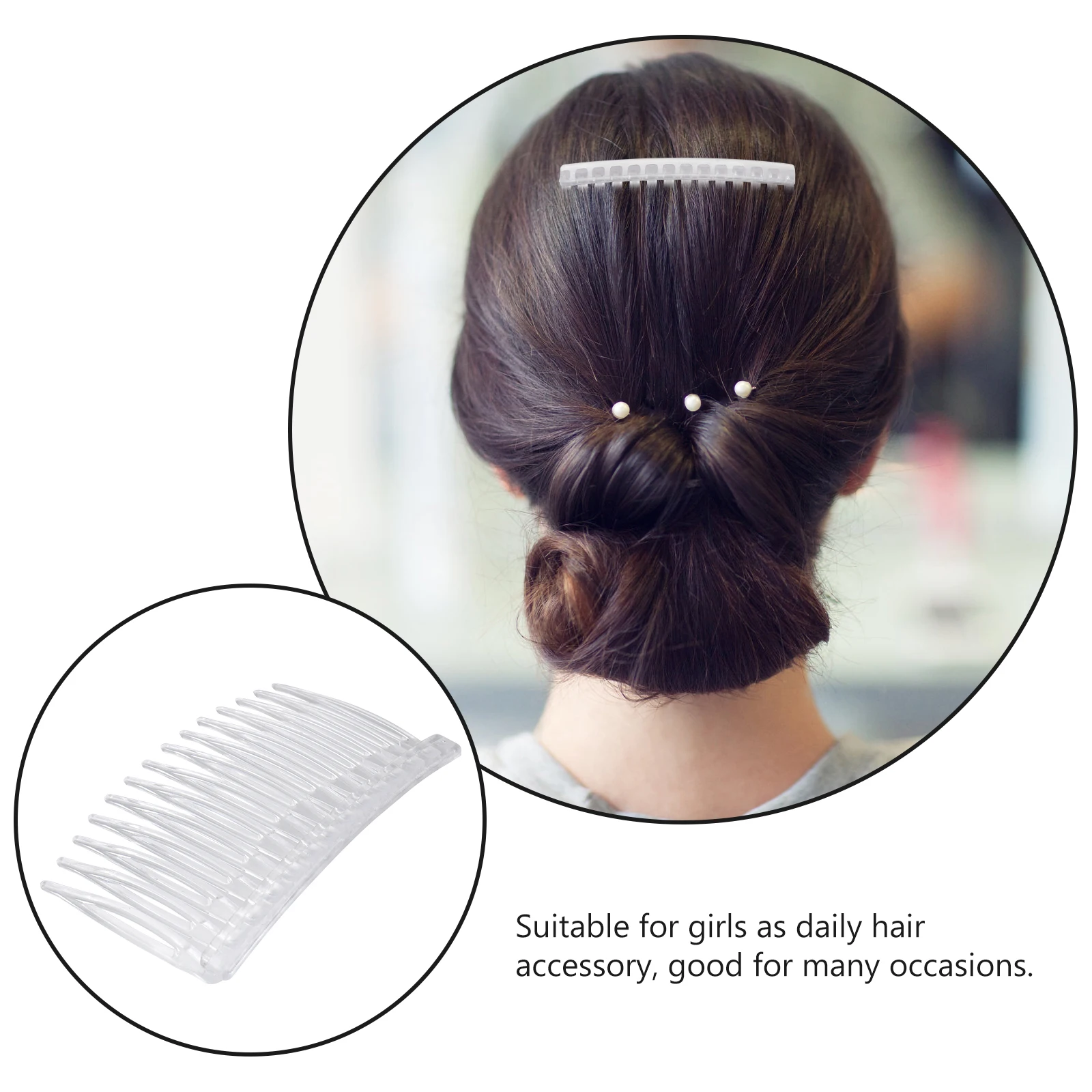 

10Pcs Hair Side Combat Decorative Hair Combs for Slide Hairclip with Straight Teeth Secure Hold for Tiaras and Hairpieces