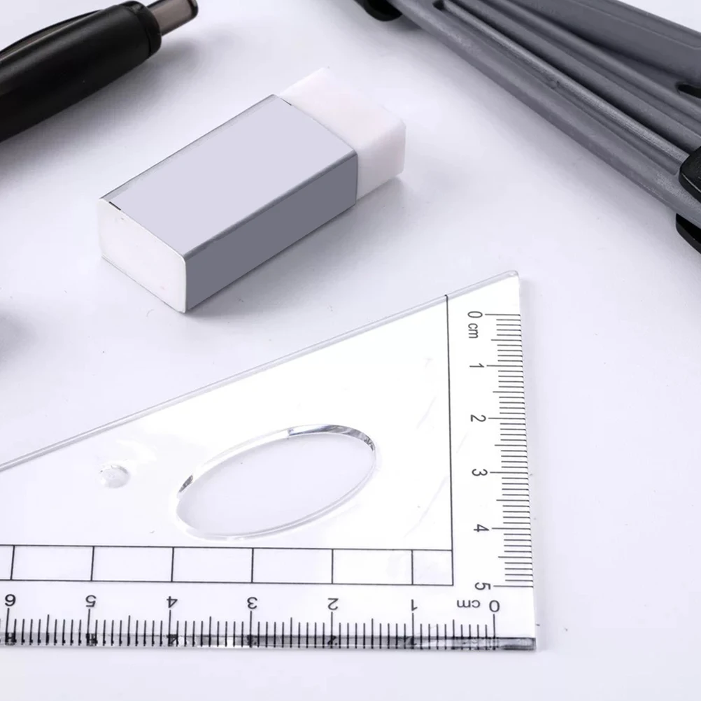 

1 set Drawing Ruler Set Straight Triangle Compasses Lightweight School Office Students Teachers Storage Carry Gift