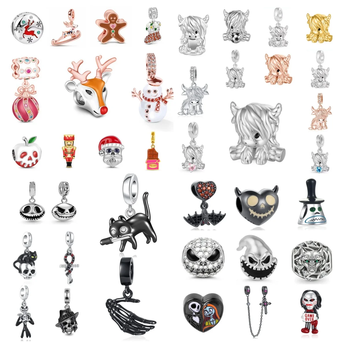 

Лидер продаж, снеговик, олень, Санта-Клаус, подвеска из бисера в виде летучей мыши, европейский оригинальный браслет из серебра 925 пробы, изысканные ювелирные изделия своими руками