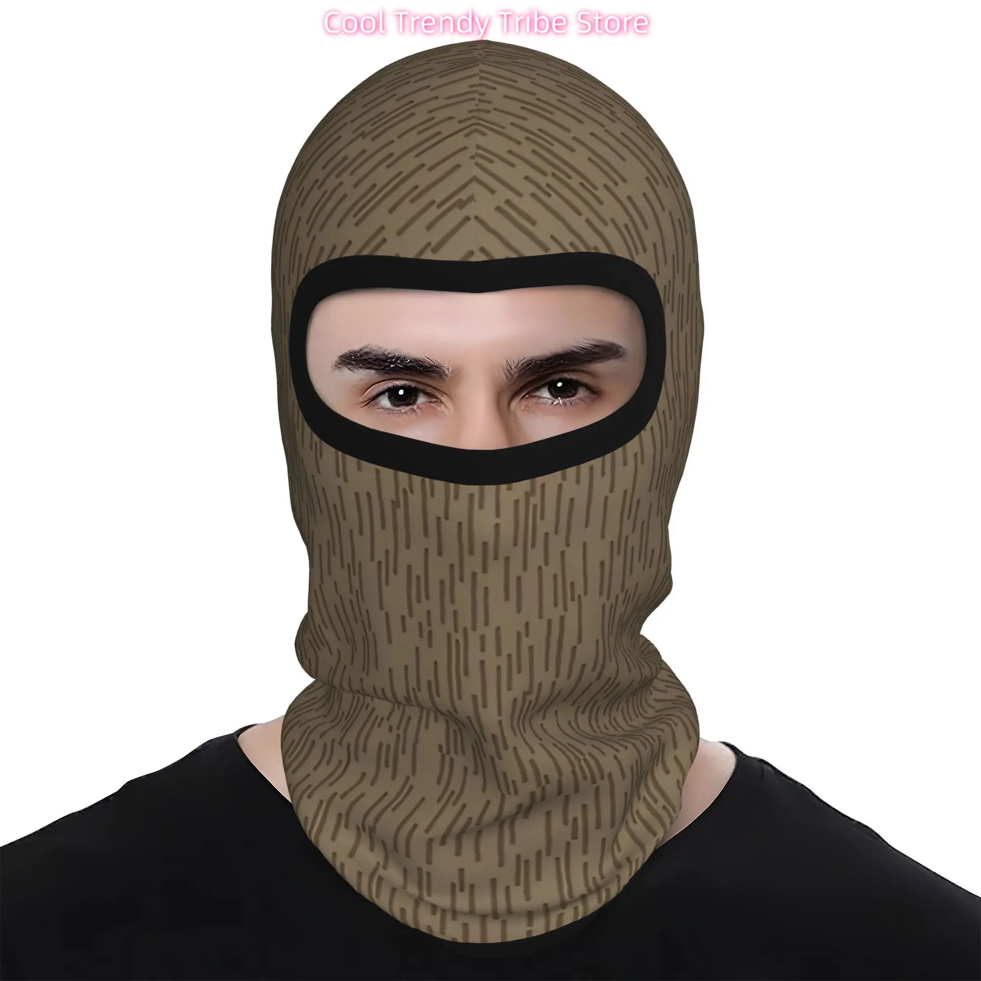 Eat German Raindrop Camo Balaclava Scarf Bandana - Windproof Half-Face Mask with Full Neck & Jaw Coverage, Multicolor (Brown/Tan