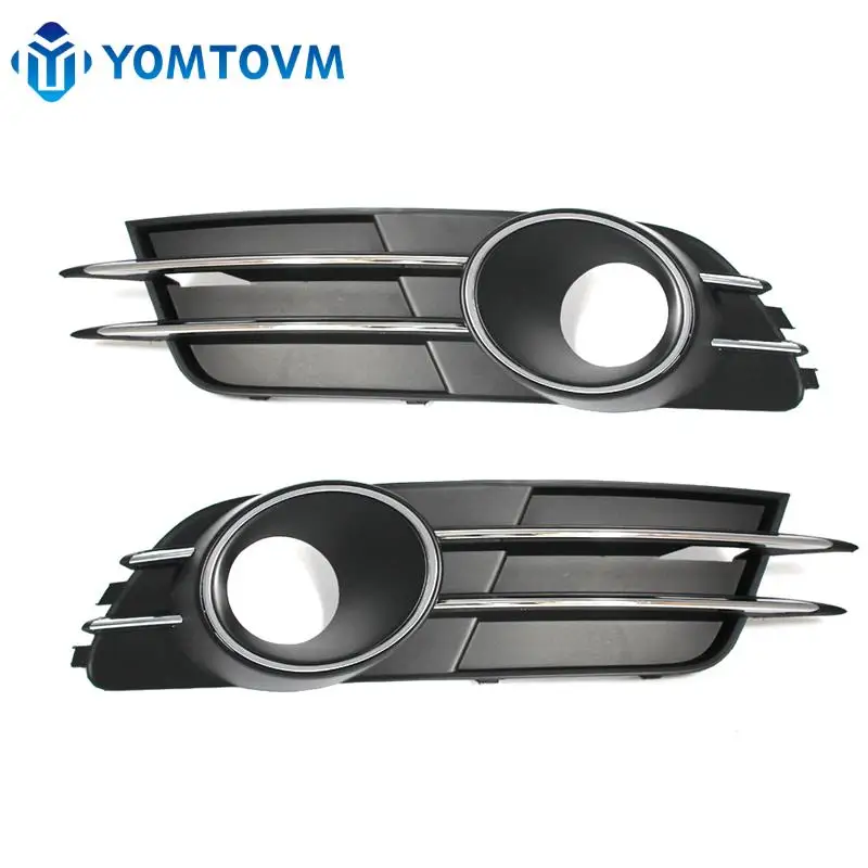 Car Front Lower Side Bumper Fog Light Grille Covers For Audi A6 C7 2011 2012 2013 2014 2015 Car Accessories