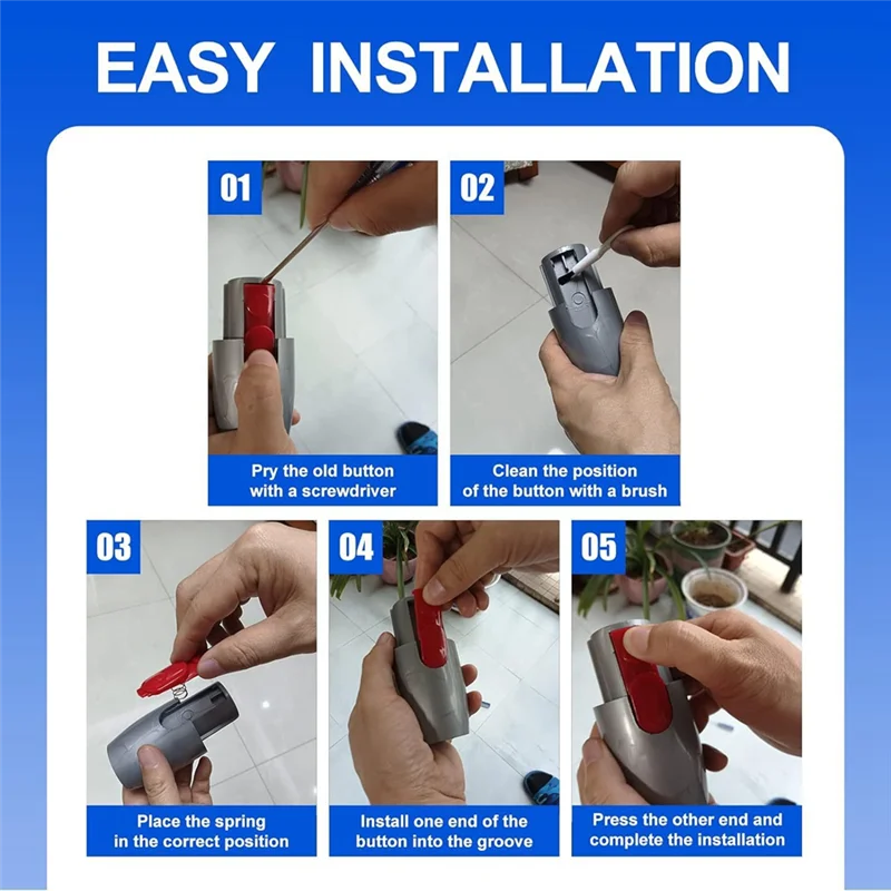 Remplacement du bouton de languette de loquet de Clip de tête de nettoyeur pour Dyson V7 V8 V10 V11 V15 bouton de baguette d'extension d'aspirateur