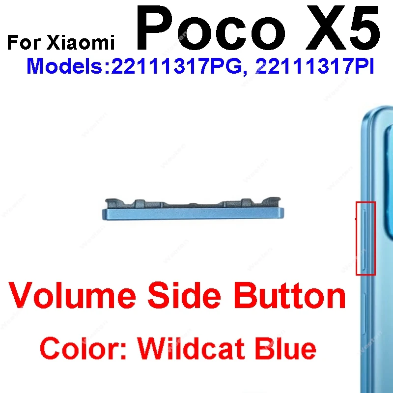 Power+Volume Switch Side Keys For Xiaomi Poco X5 X6 Pro X6 Neo Control Power Side Buttons Replacement Repair Parts