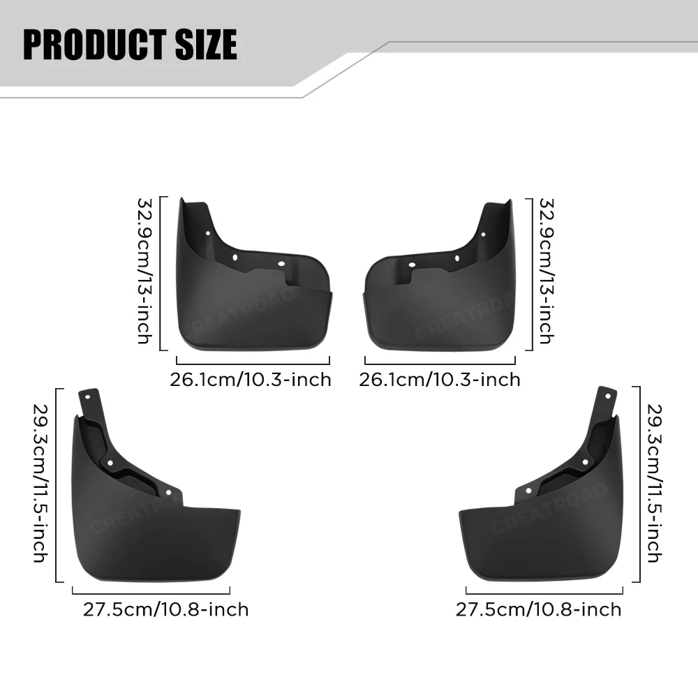 Custom Fit 4PCS Mud Flaps for Audi Q7 4L 2005 2006 2007 2008 2009 2010 2011 2012 2013 2014 2015 No Drilling Splash Guards Fender