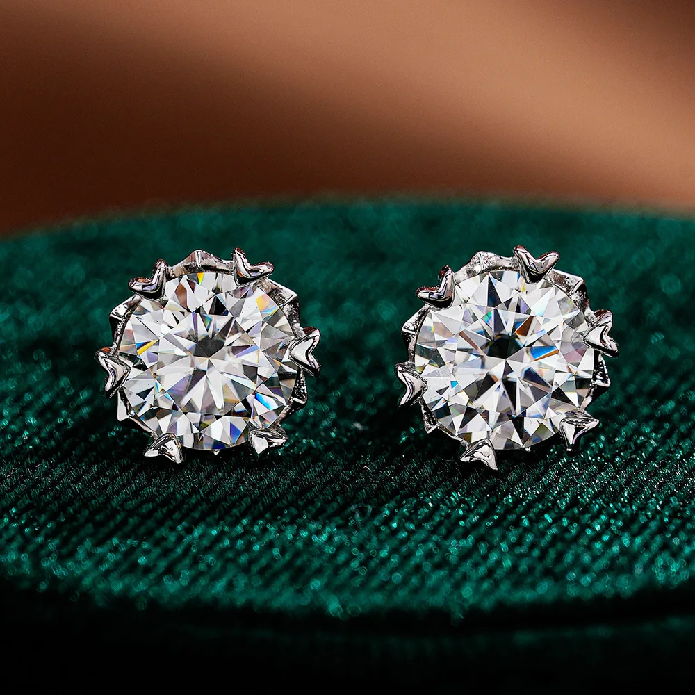 

Серьги-гвоздики JH 0.3-2CT D VVS1 с муассанитом, из стерлингового серебра 925 пробы, блестящие украшения для ушей для женщин, изысканные ювелирные изделия, модные украшения с кубическим цирконием