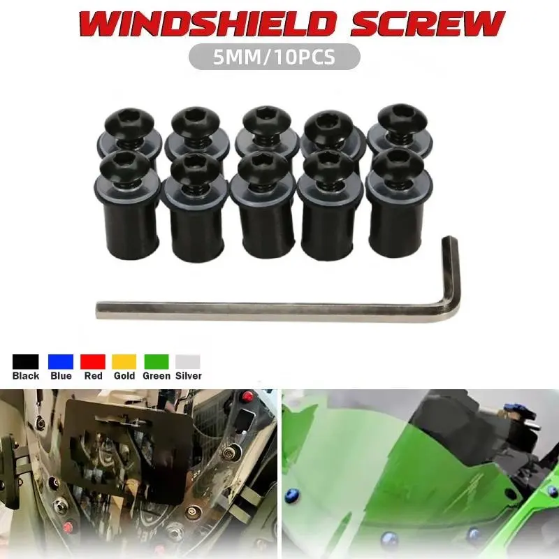 Für BMW S1000RR S1000R HP4 S1000XR RnineT F800GS F900R R1200GS Abenteuer R1300GS 10PCS Motorrad Windschutzscheibe Schrauben