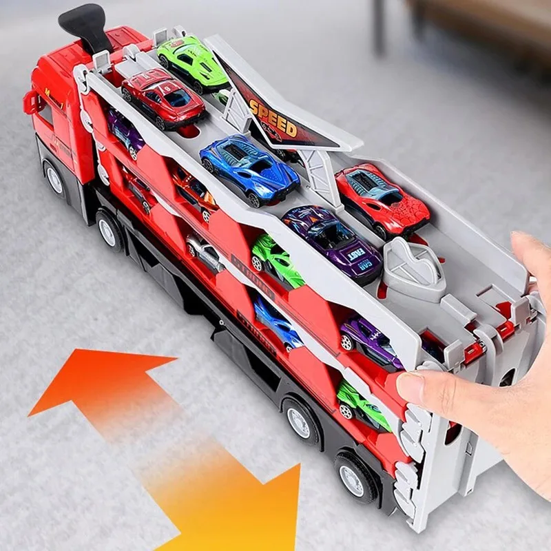 Large Deformation Folding Catapult Track Car Storage Large Container Car Children\'s Car Toy Set, Storage Simple and Not Messy