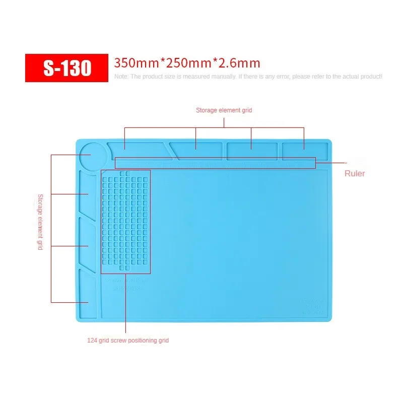 S-180 S-170 S-160 S-150 BGA Heat Insulation Silicone Soldering Pad Repair Maintenance Platform Desk Mat with Magnetic Section