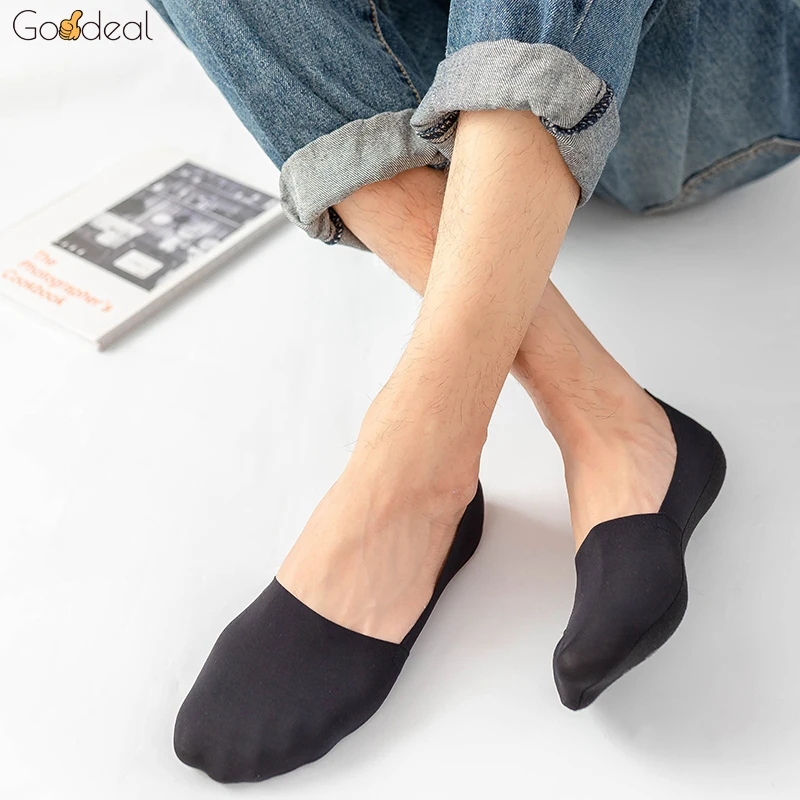 Man Socks Breathable Non-slip Silicone Invisible Cotton Solid Color Boat High Quality Comfortable Ankle Fashion Sock