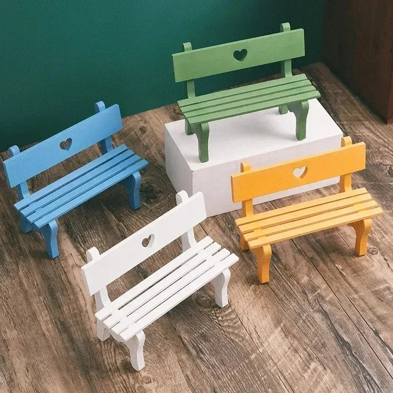 Creative Doll Home Furnishings & Toys Mini Bench Home Decor Small Bench Photo Backdrop Prop Miniature Ornament