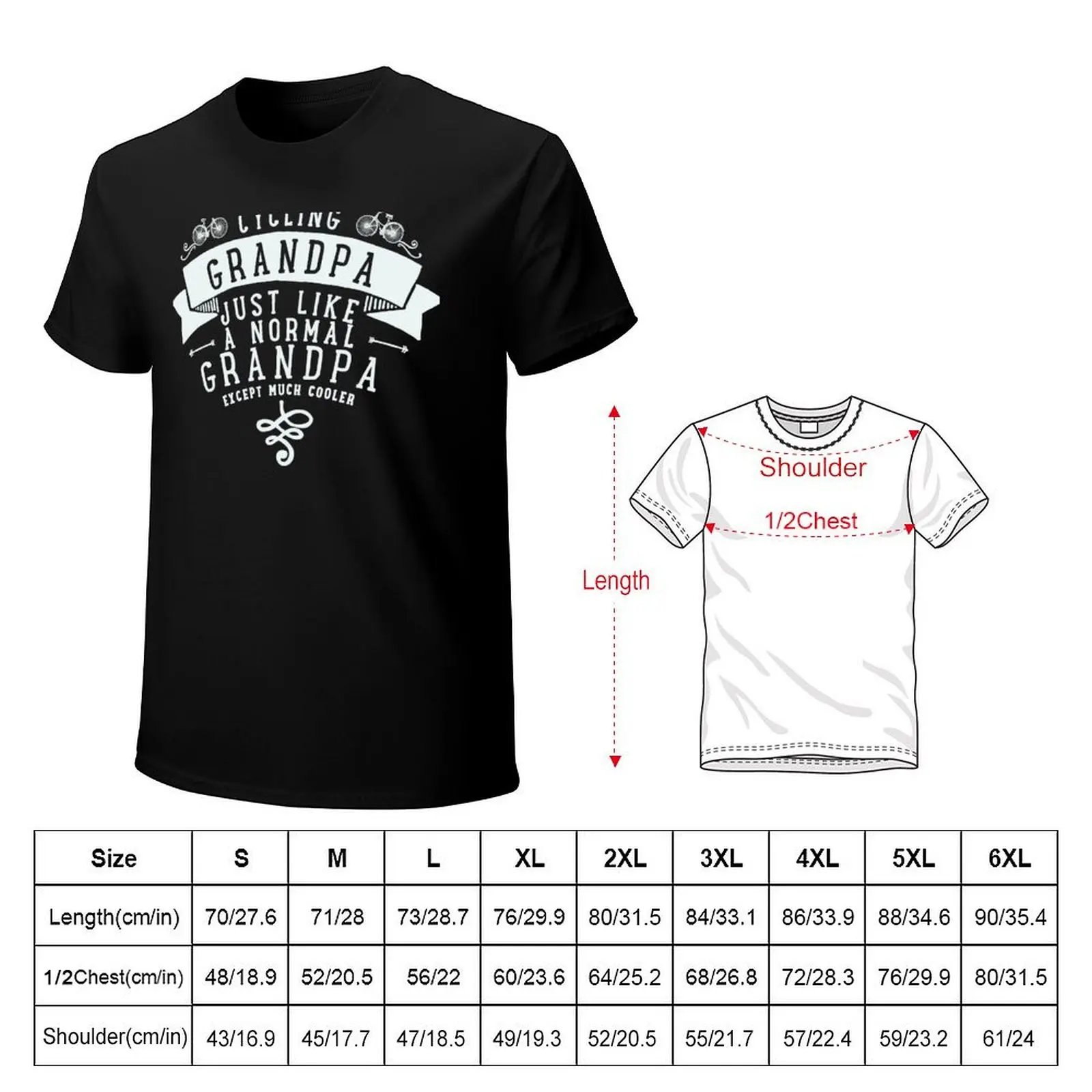 Cycling Grandpa just like a normal grandpa except much cooler T-Shirt Work Basic Short Sleeve Top
