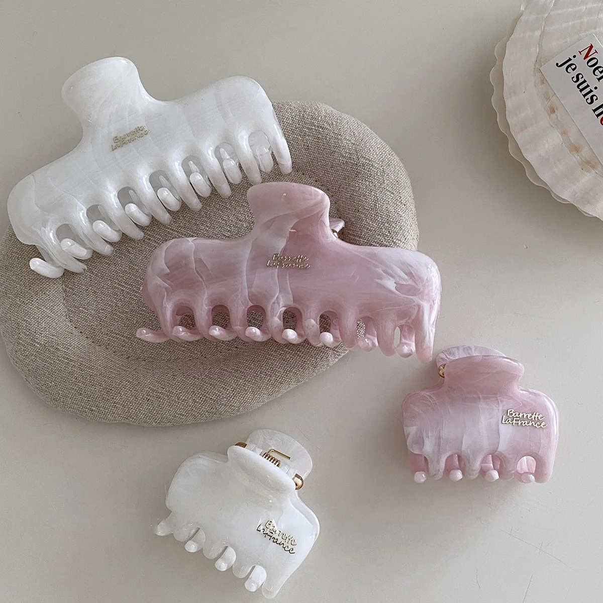 

1pc Minimalist Acetate Shark Clip French Style Gradient Finish Hair Claw for Women Back of Head Bun Holder Half Up Daily