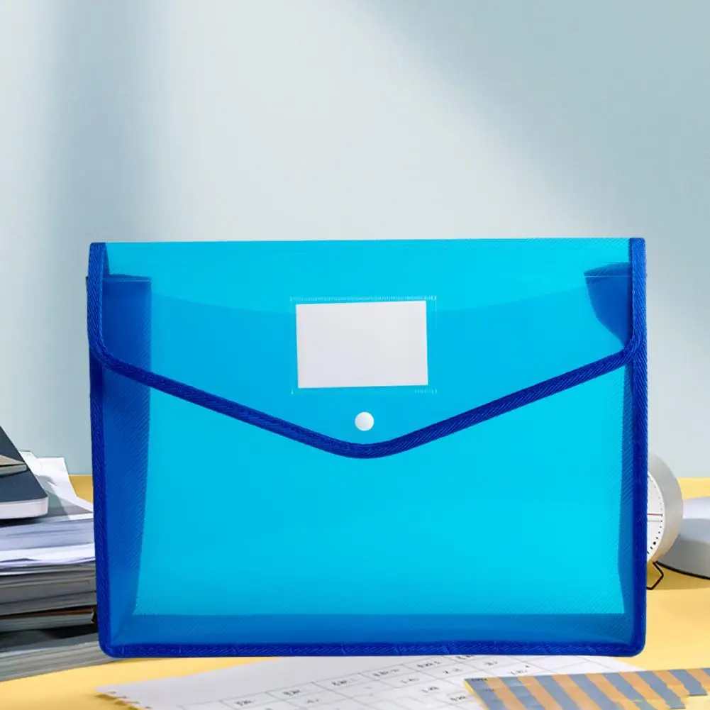 

A4/B5 Plastic File Folder Waterproof Transparent Expanding Document Organizer With Snap Closure Pouch For Office Business School