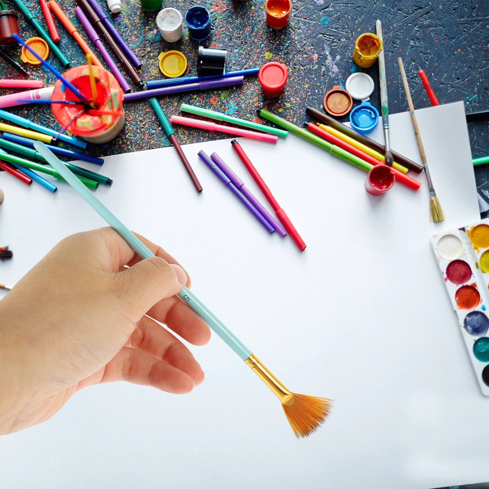 

10Pcs Dual Color Nylon Hair Paint Brush Set Watercolor Acrylic Oil Painting Tool Drawing Supplies for Artists Students